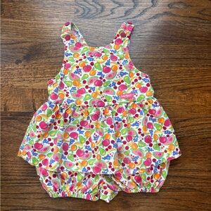 VINTAGE OshKosh B'gosh Multicolor Fruit Print Bubble One-Piece 12month Rare
